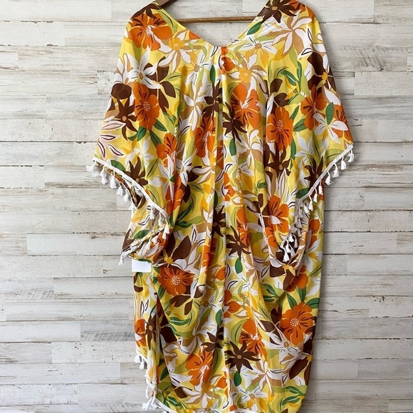 NWT Hawaiian Floral Tassel Kimono Medium - Picture 4 of 8